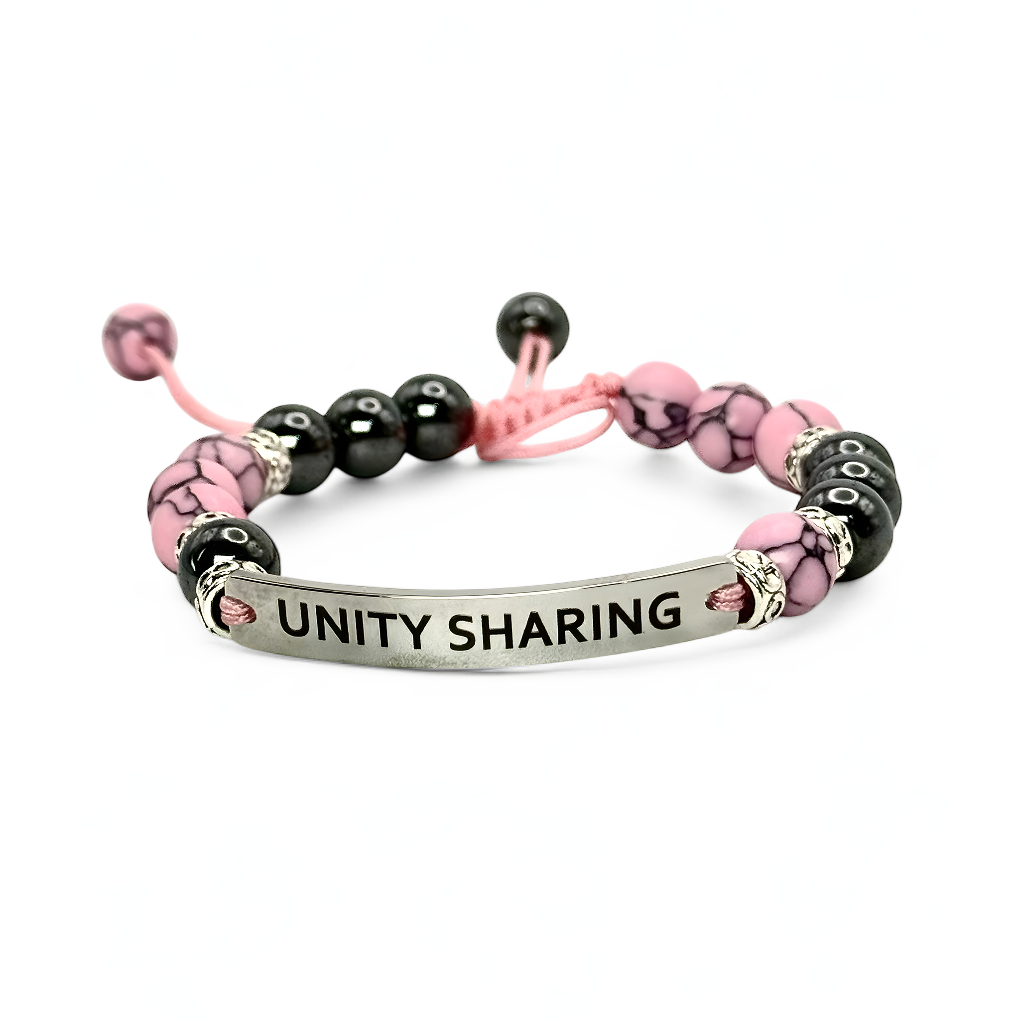 Grace Link Bracelet- Pink & Silver