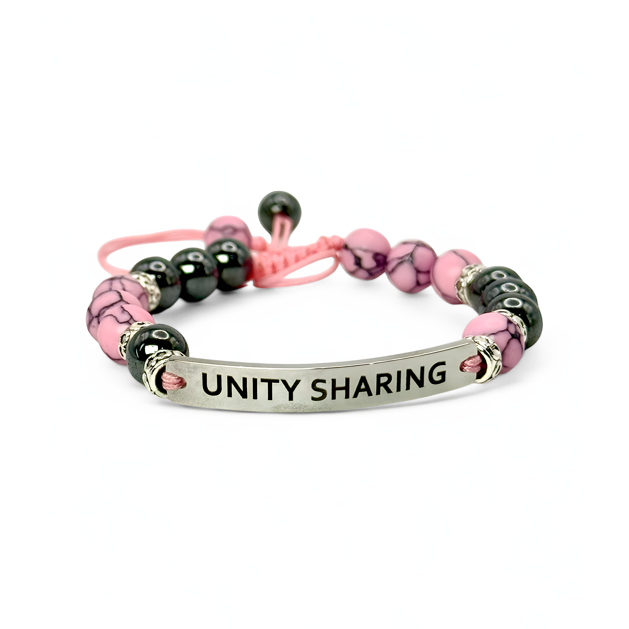 Grace Link Bracelet- Pink & Silver
