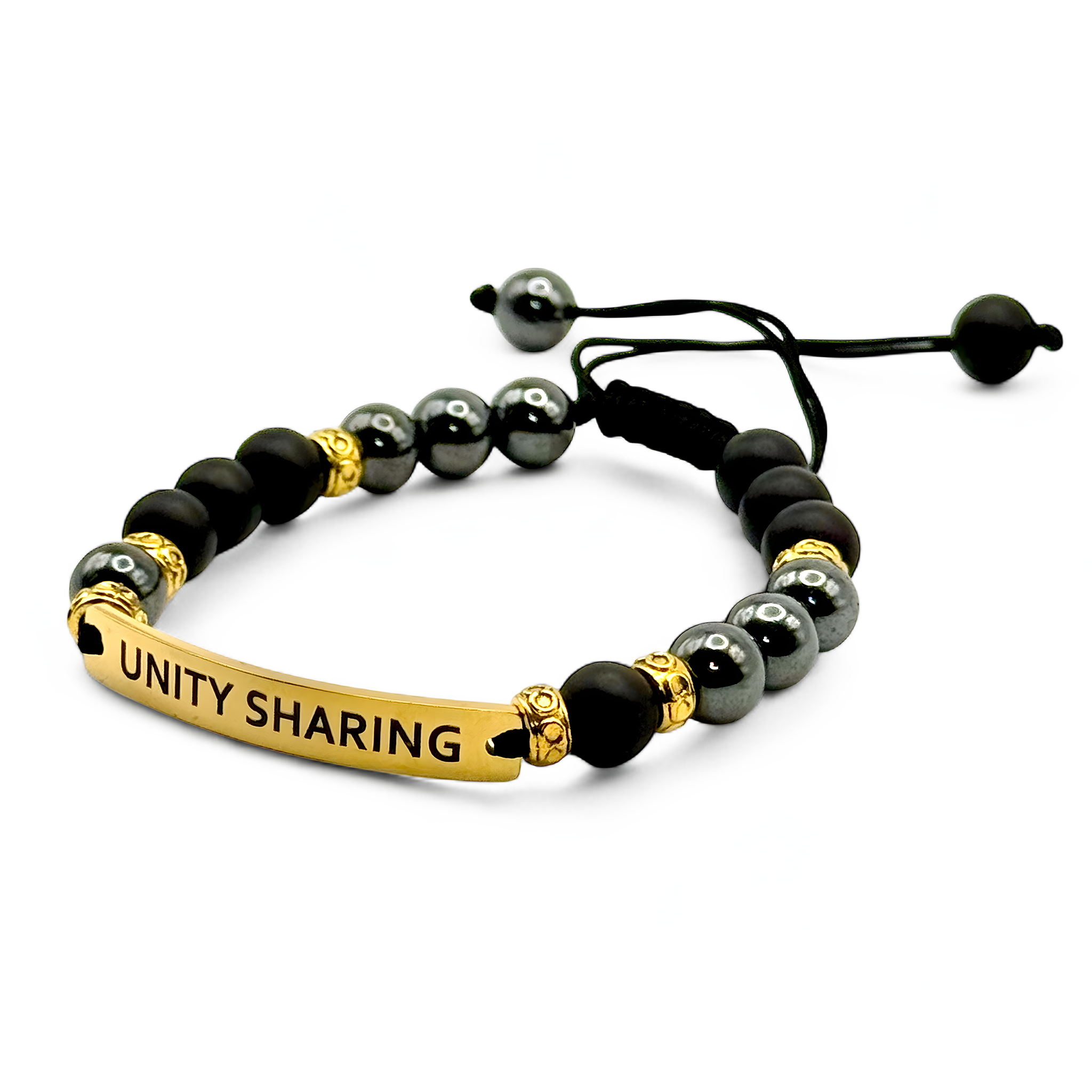Powerlink -Strength & Unity Bracelet Black & Gold
