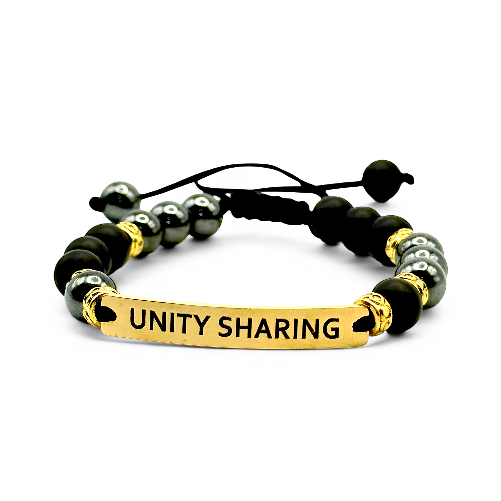 Powerlink -Strength & Unity Bracelet Black & Gold